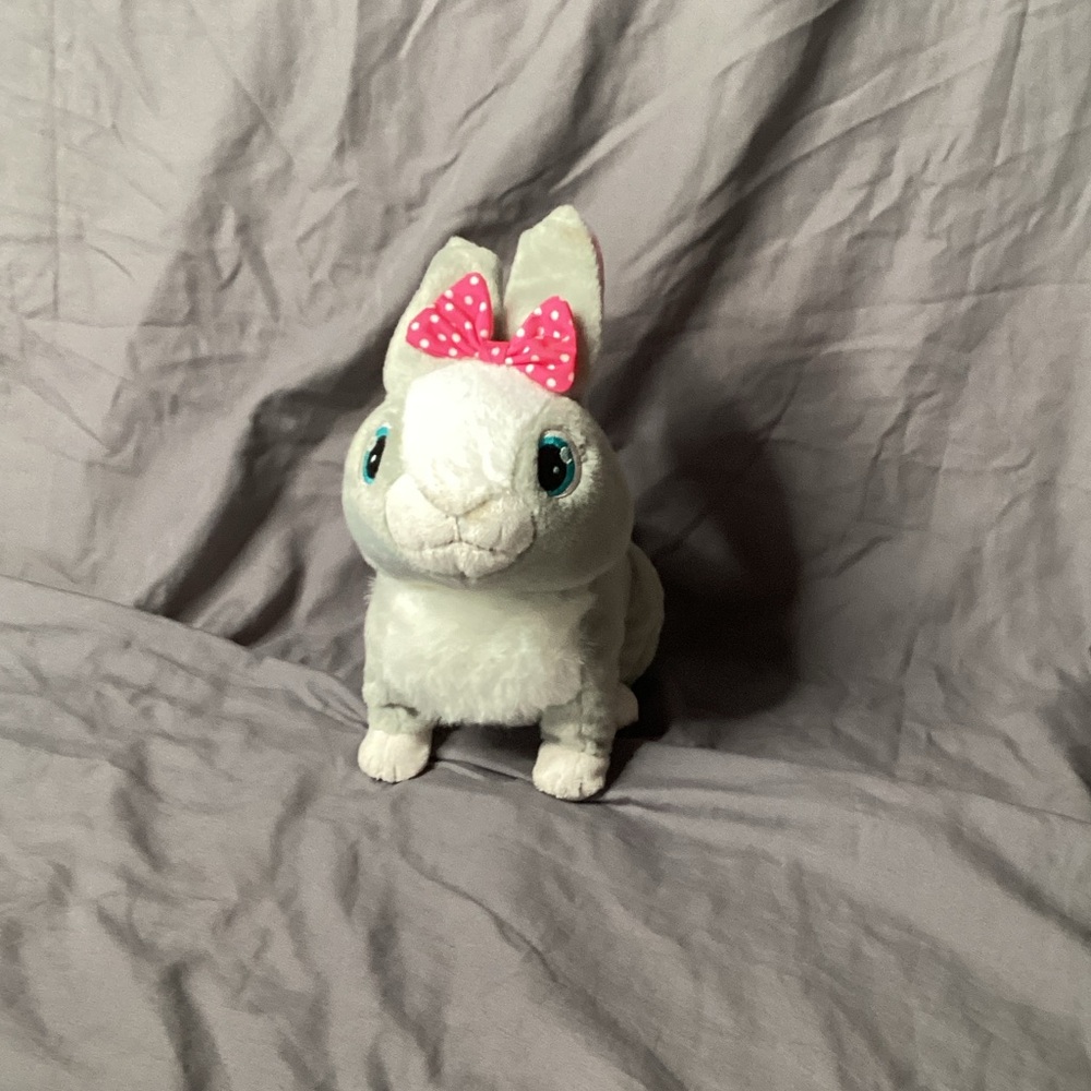 Plush Bunny Toy with Pink Bow